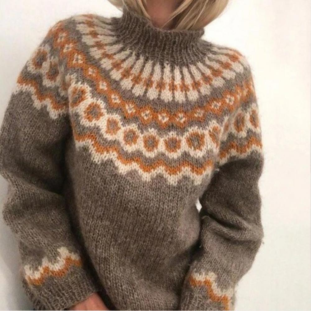 Cosy Moments Chris - Warmes Herbstpulli-Muster mit Kragen