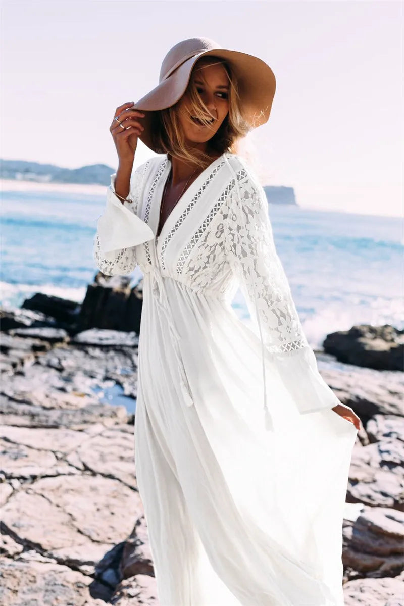 RADIANT GLOW – Elegantes Maxi Kleid aus Fließendem Stoff
