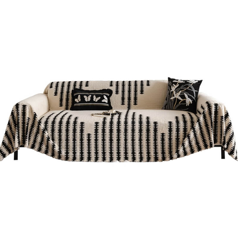 Gemütliche Plüsch Sofa Abdeckung - Anti-Kratzer, Maschinenwaschbar, Verschiedene Größen in Weiß, Braun, Sahne-5