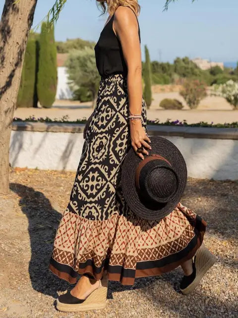 MAYA – Retro Boho Lange Sommerrock aus Leichtem Stoff