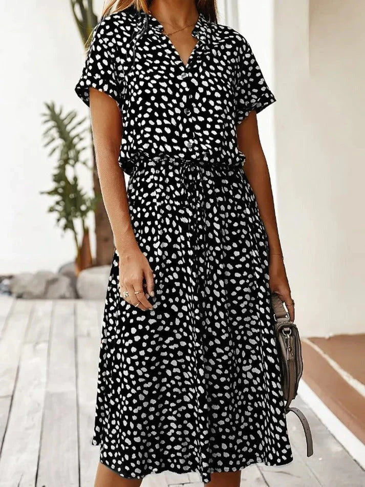 ZARAH – Boho Midi Kleid mit Blumenmuster und V-Ausschnitt