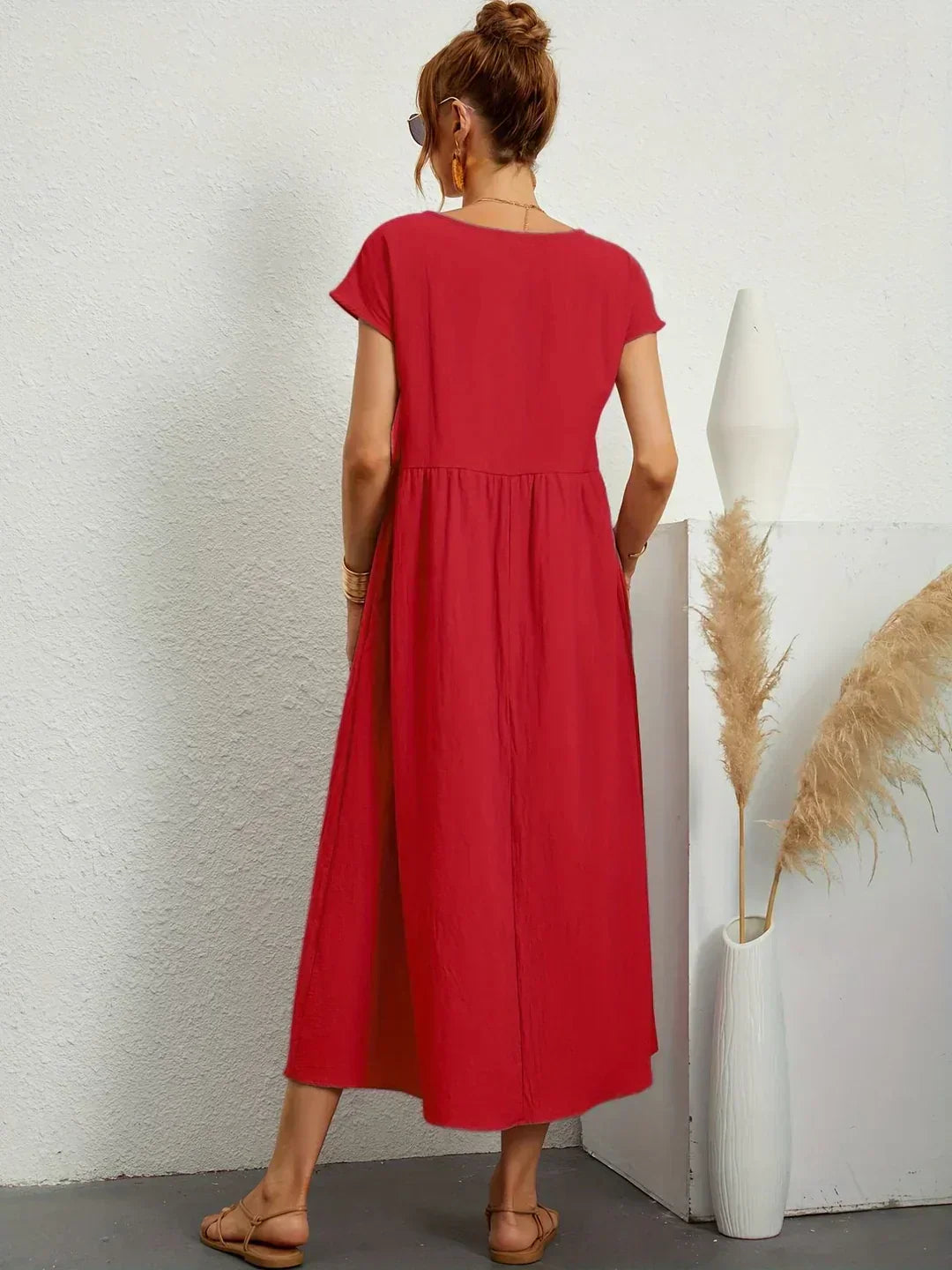 Keira – Leichtes Baumwollkleid Mit Taschen Für Eleganten Komfort