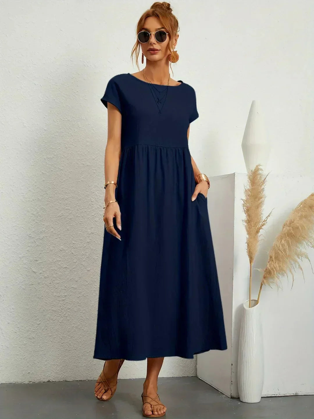 Keira – Leichtes Baumwollkleid Mit Taschen Für Eleganten Komfort