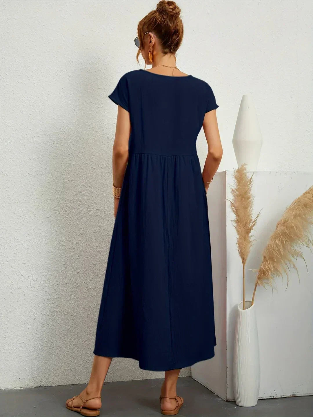 Keira – Leichtes Baumwollkleid Mit Taschen Für Eleganten Komfort