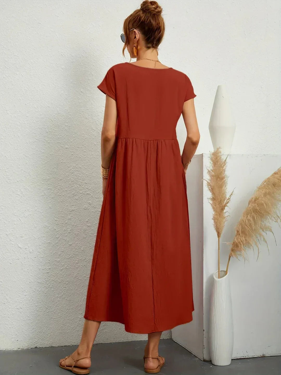Keira – Leichtes Baumwollkleid Mit Taschen Für Eleganten Komfort