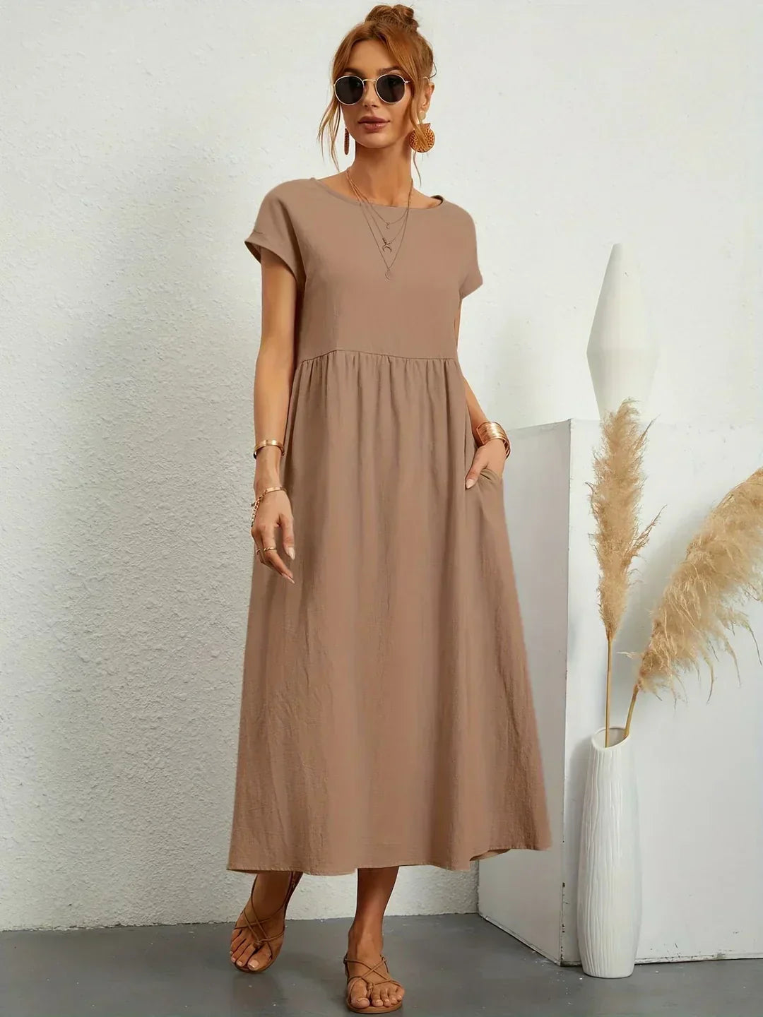 Keira – Leichtes Baumwollkleid Mit Taschen Für Eleganten Komfort
