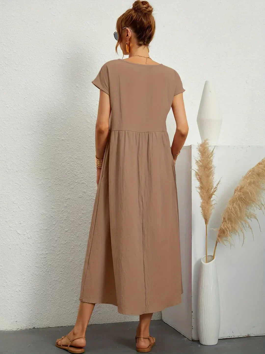 Keira – Leichtes Baumwollkleid Mit Taschen Für Eleganten Komfort