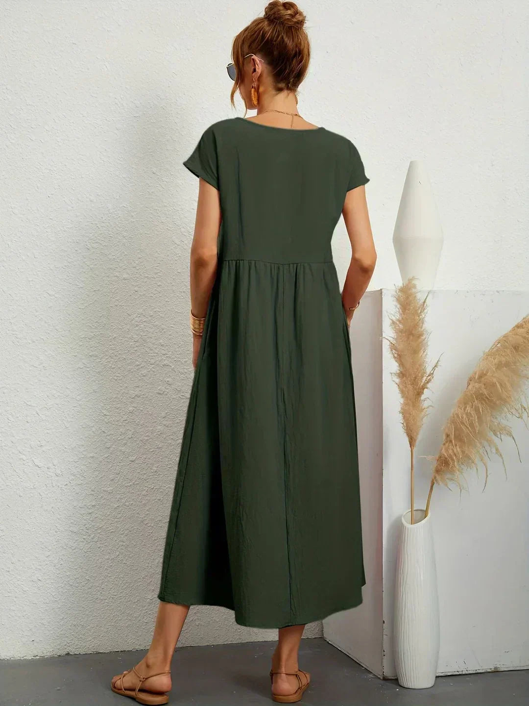 Keira – Leichtes Baumwollkleid Mit Taschen Für Eleganten Komfort