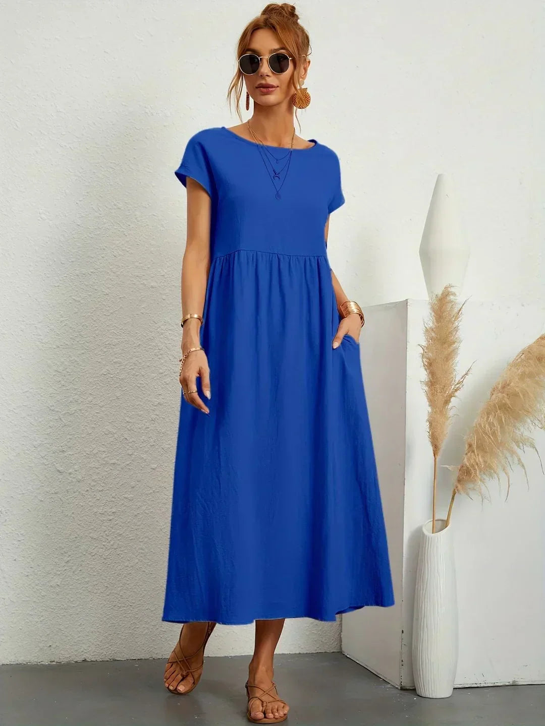 Keira – Leichtes Baumwollkleid Mit Taschen Für Eleganten Komfort