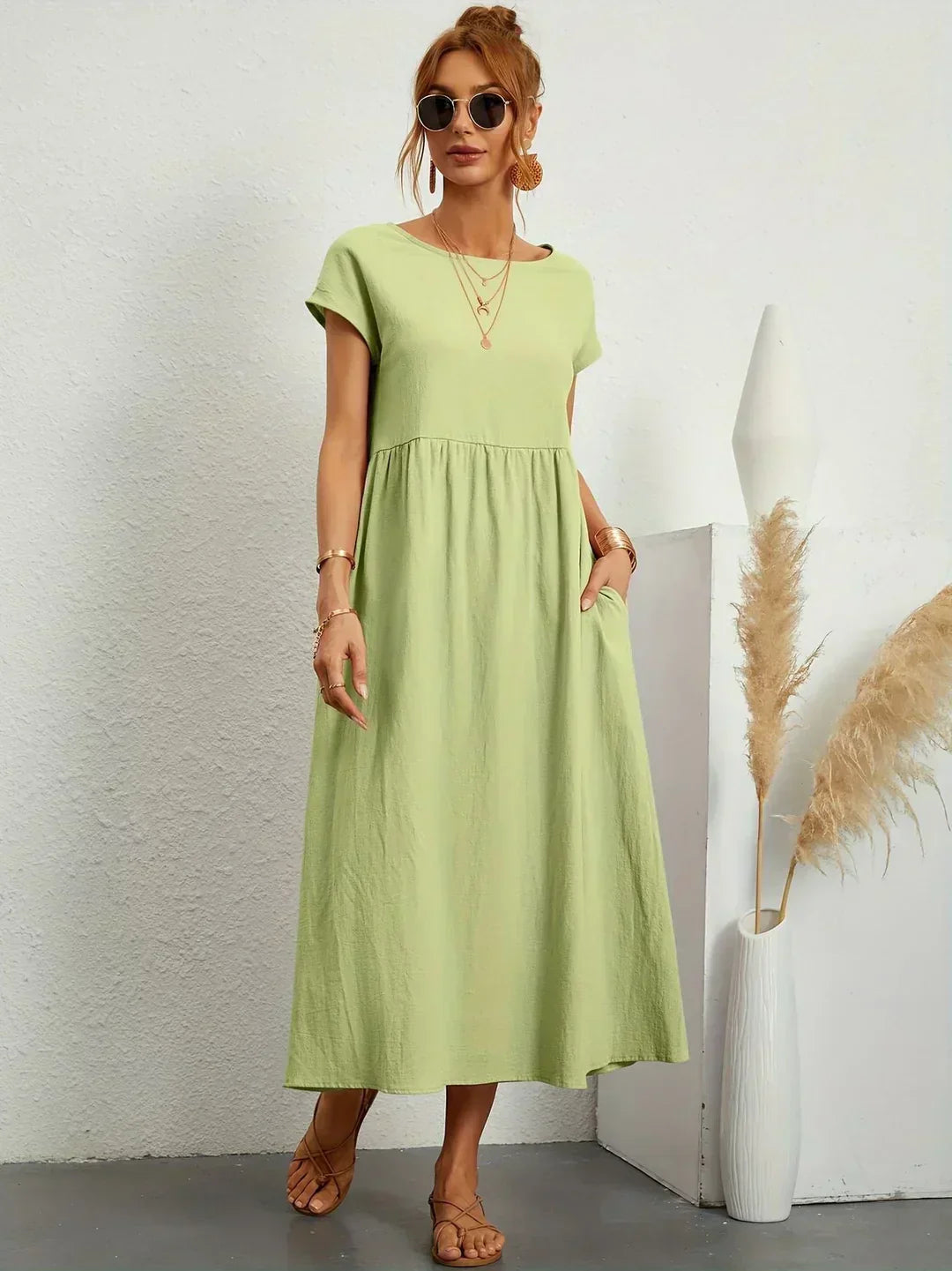 Keira – Leichtes Baumwollkleid Mit Taschen Für Eleganten Komfort