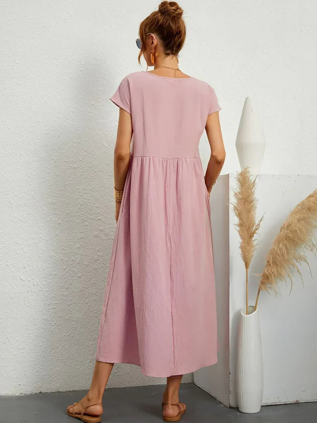 Keira – Leichtes Baumwollkleid Mit Taschen Für Eleganten Komfort