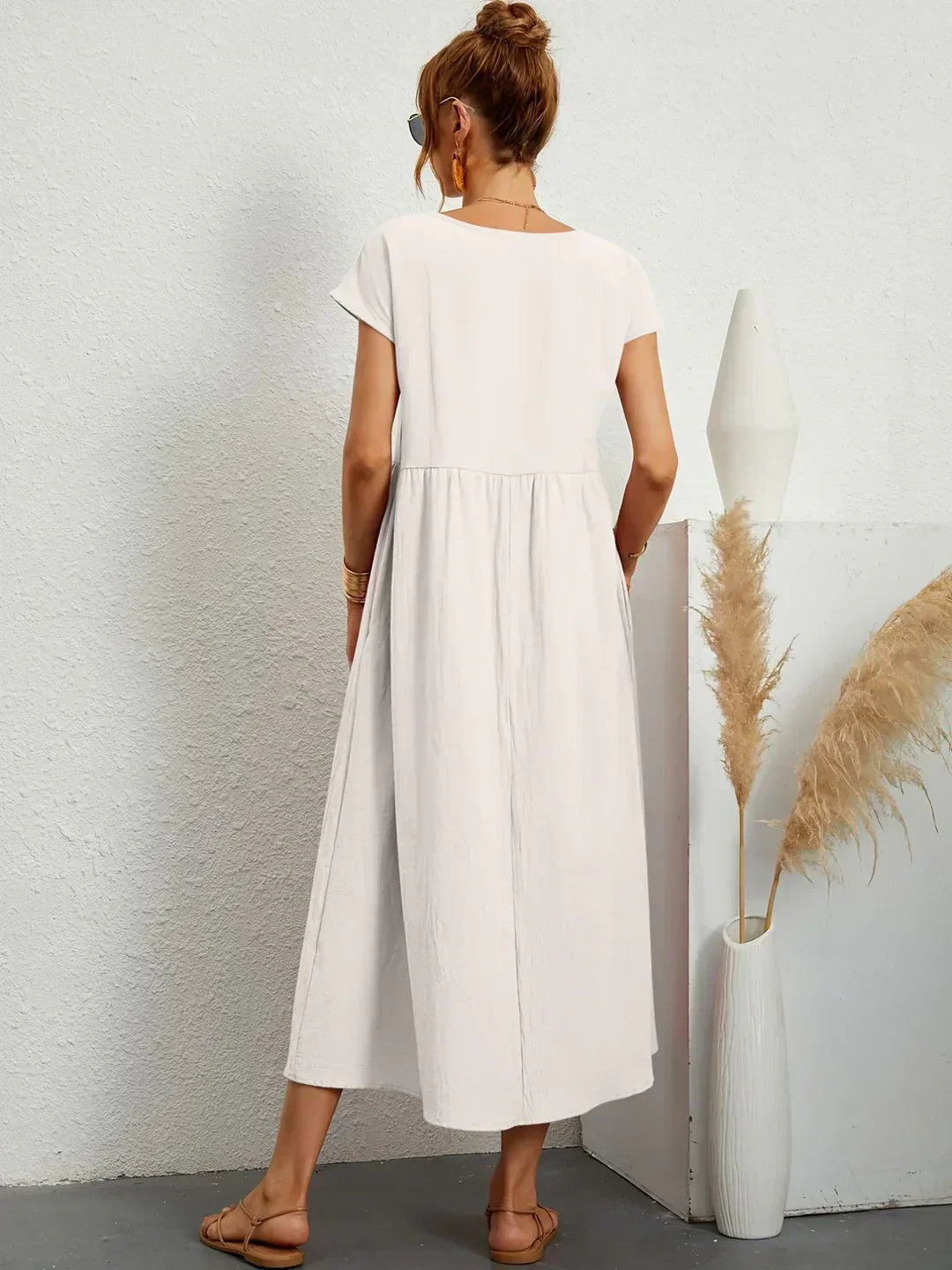 Keira – Leichtes Baumwollkleid Mit Taschen Für Eleganten Komfort