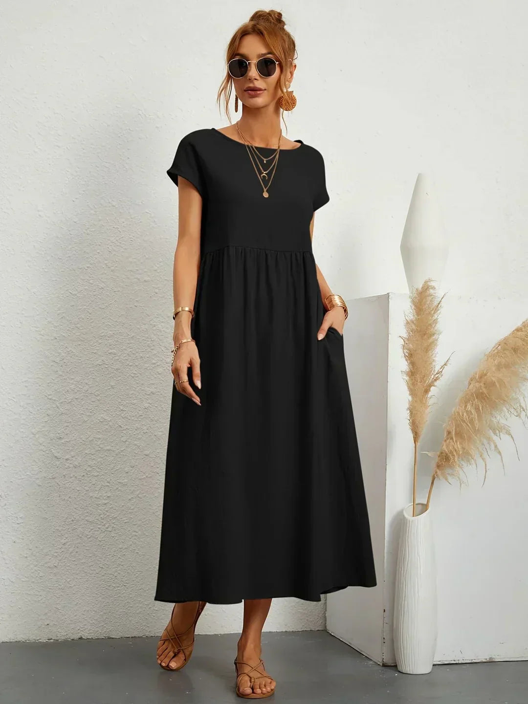 Keira – Leichtes Baumwollkleid Mit Taschen Für Eleganten Komfort