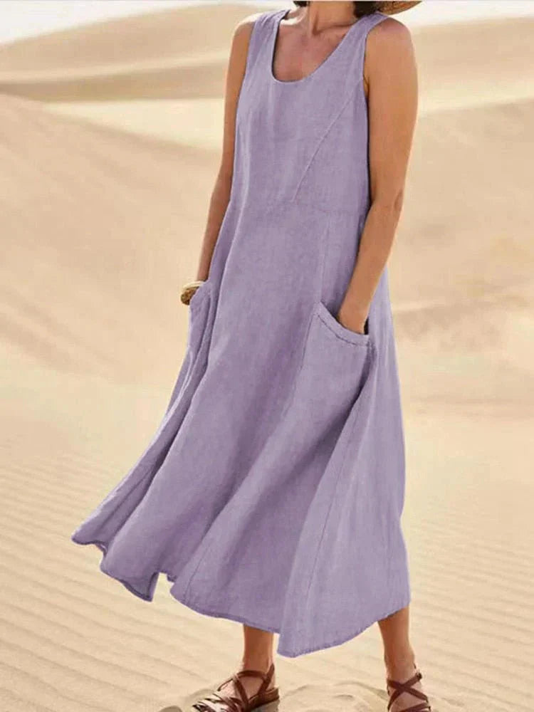 LUNA – Langes Maxikleid Mit Taschen Für Den Alltag