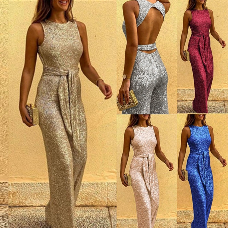 GLITZER JUMPSUIT – Funkelndes Einteiler für Partys