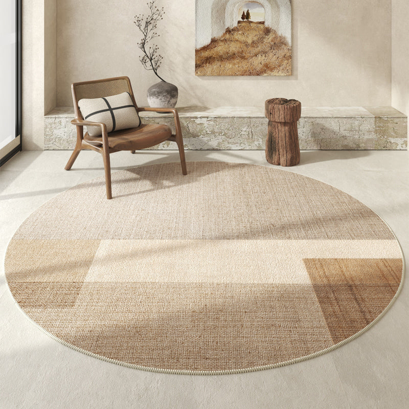 Waschbarer Runder Teppich 120 cm - Modernes Minimalistisches Design mit Rutschfester Unterlage für Wohnzimmer und Schlafzimmer-1