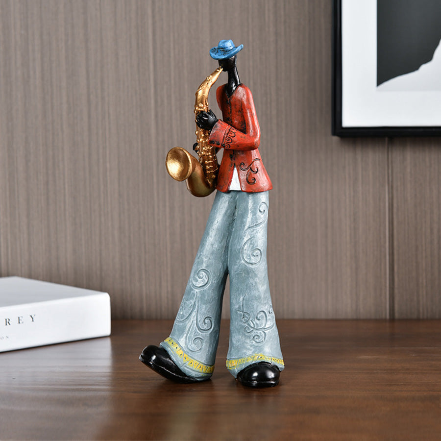 Variant image for Vintage Jazzband Dekofigur aus Harz - Detailreiche Statue für Musikliebhaber und Sammler-3