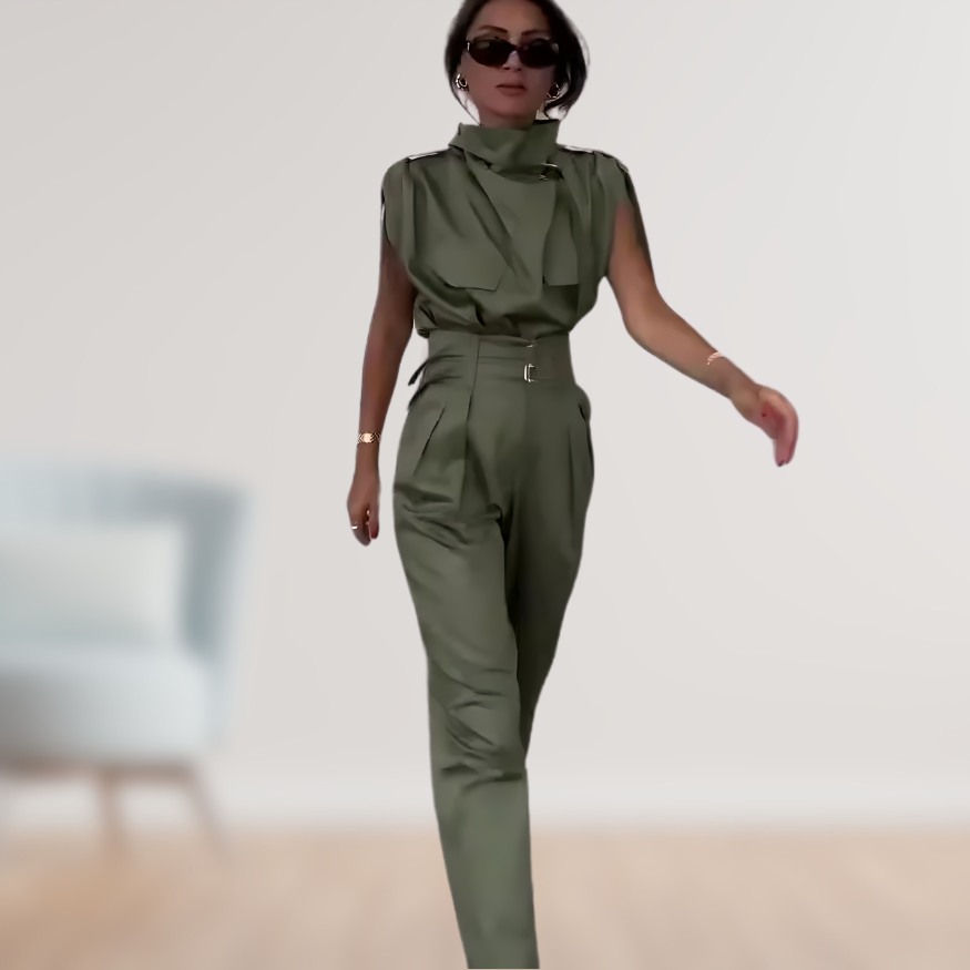 Lauren – Elegantes Set Mit Figurbetonter Passform & Dekorativem Gürtel