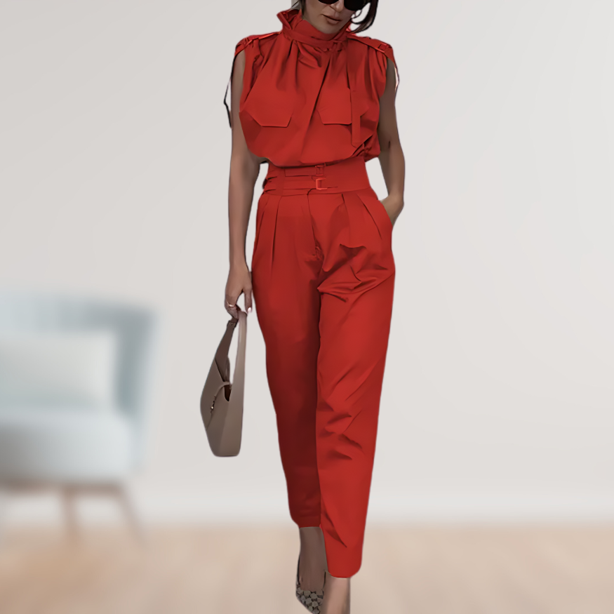 Lauren – Elegantes Set Mit Figurbetonter Passform & Dekorativem Gürtel