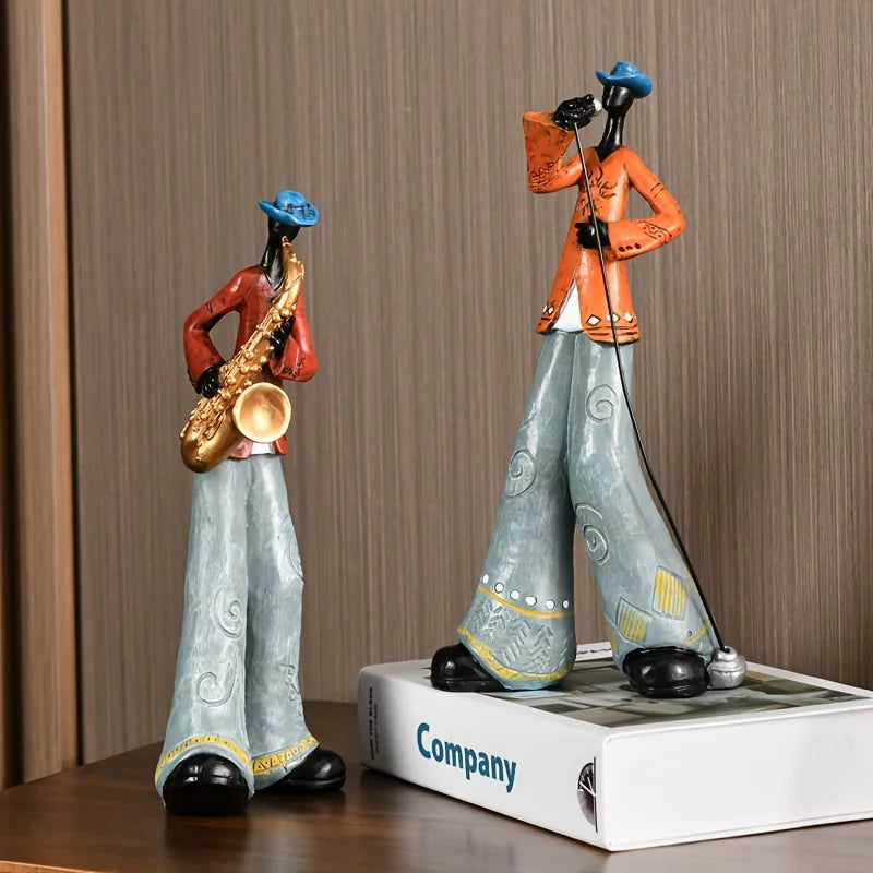 Vintage Jazzband Dekofigur aus Harz - Detailreiche Statue für Musikliebhaber und Sammler-5