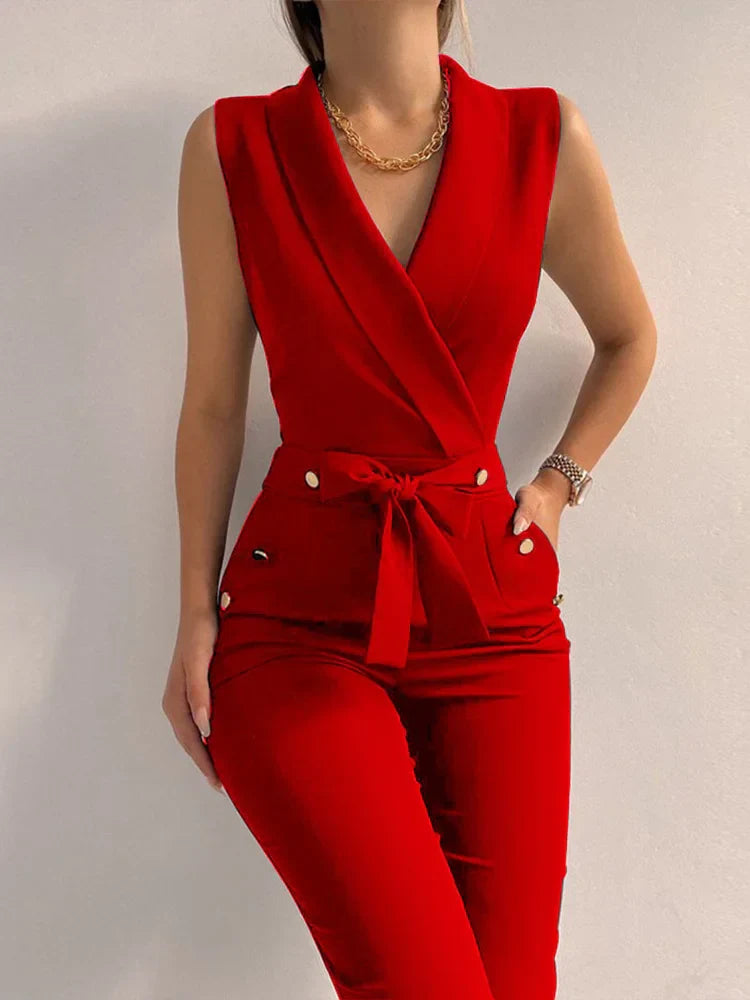 ARIA – Eleganter V-Ausschnitt Jumpsuit für besondere Anlässe
