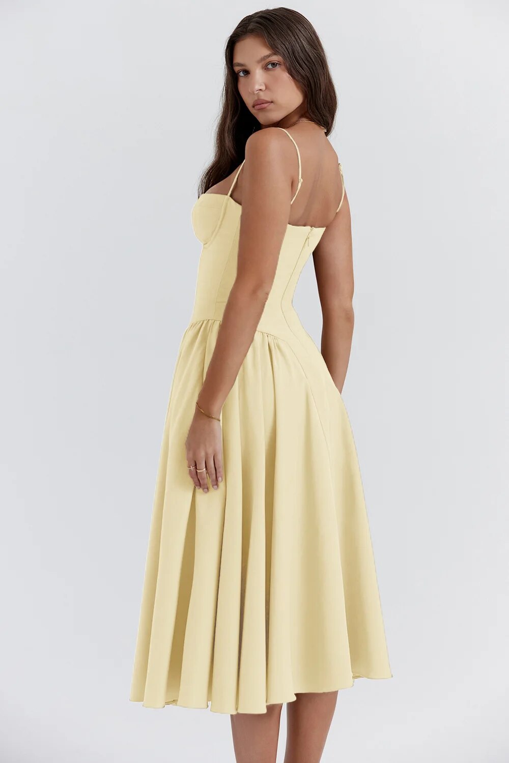 MAYA – Chic Corsagen-Midi-Sommerkleid für besondere Anlässe