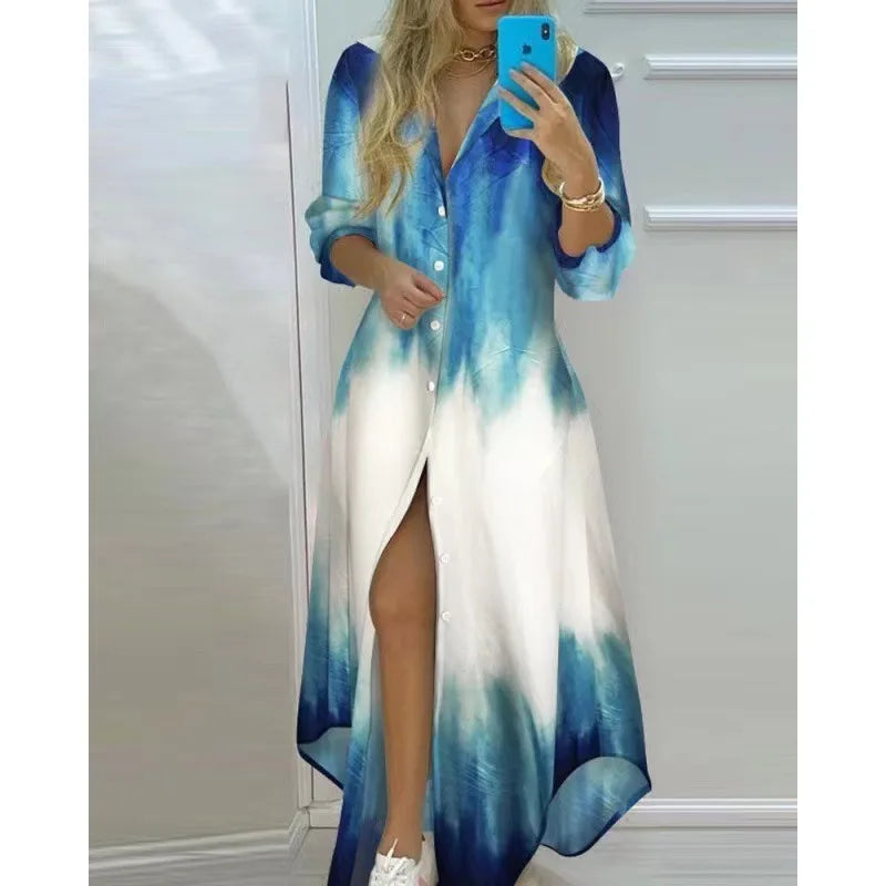 MIA – Bedrucktes Strand-Maxikleid mit V-Ausschnitt