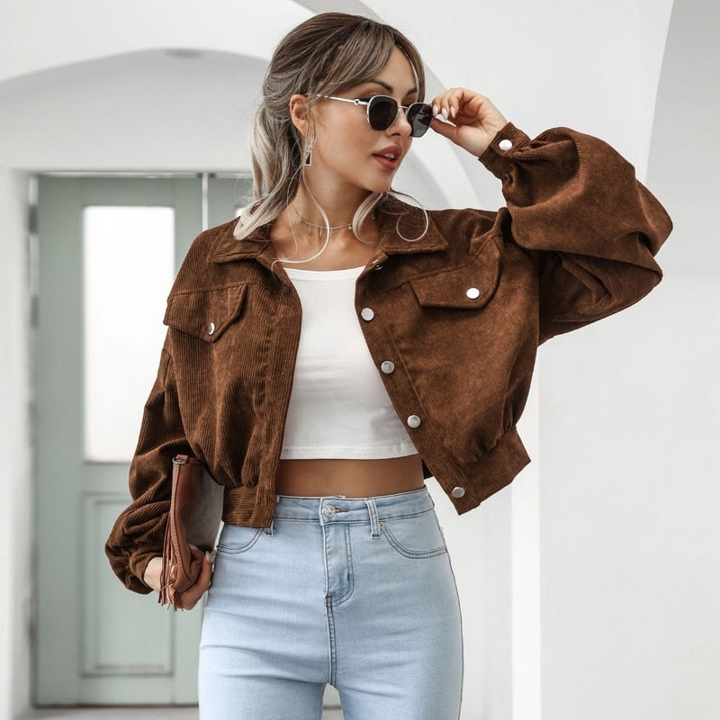 Kris - Cord Crop Jacke Herbstmode 2025