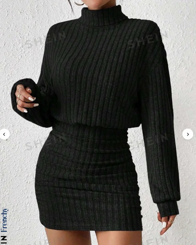 Variant image for Damenpullover Hoher Kragen Herbst Winter 100% Acryl Gemütlicher Strickpullover in S M L XL-2