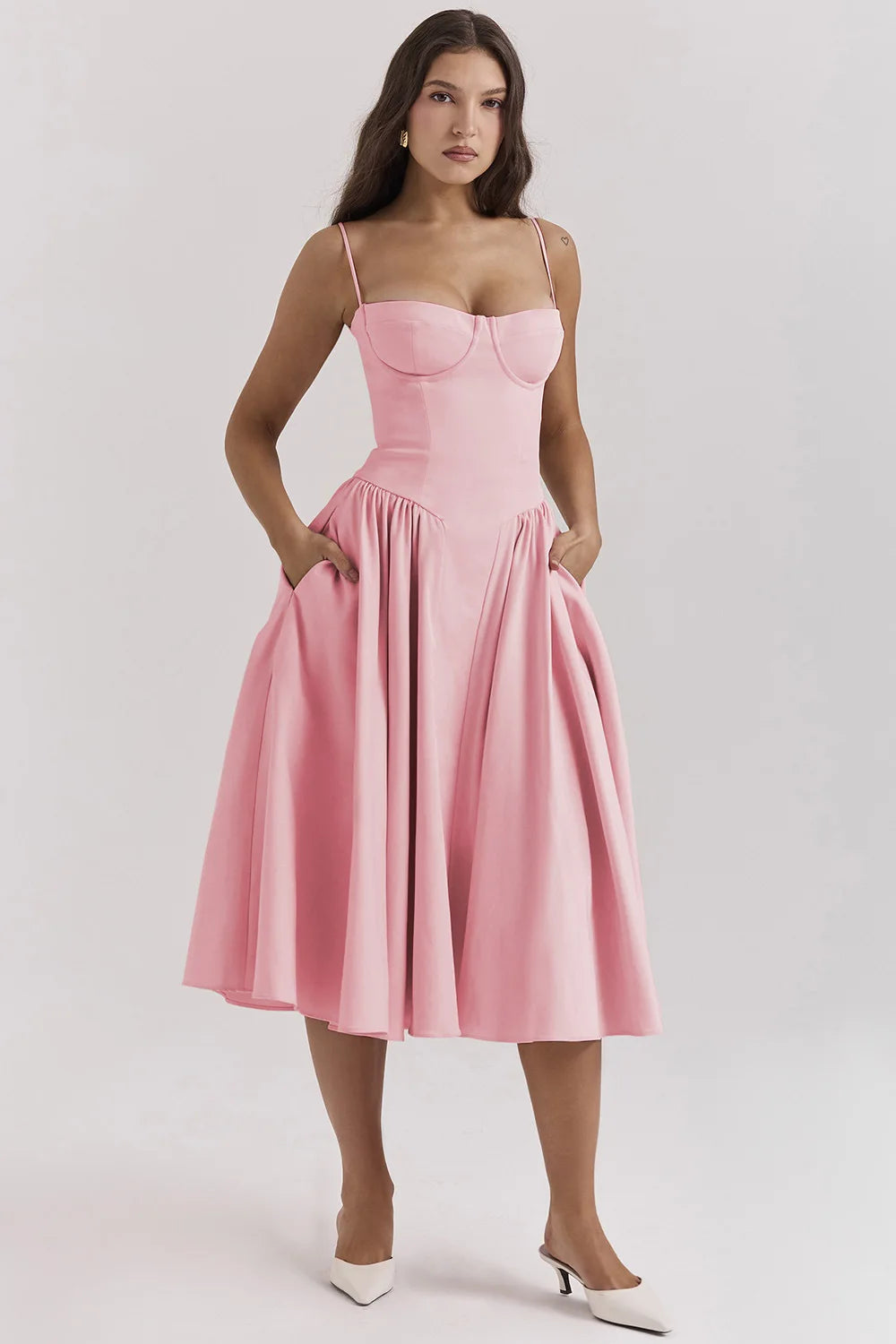 MAYA – Chic Corsagen-Midi-Sommerkleid für besondere Anlässe