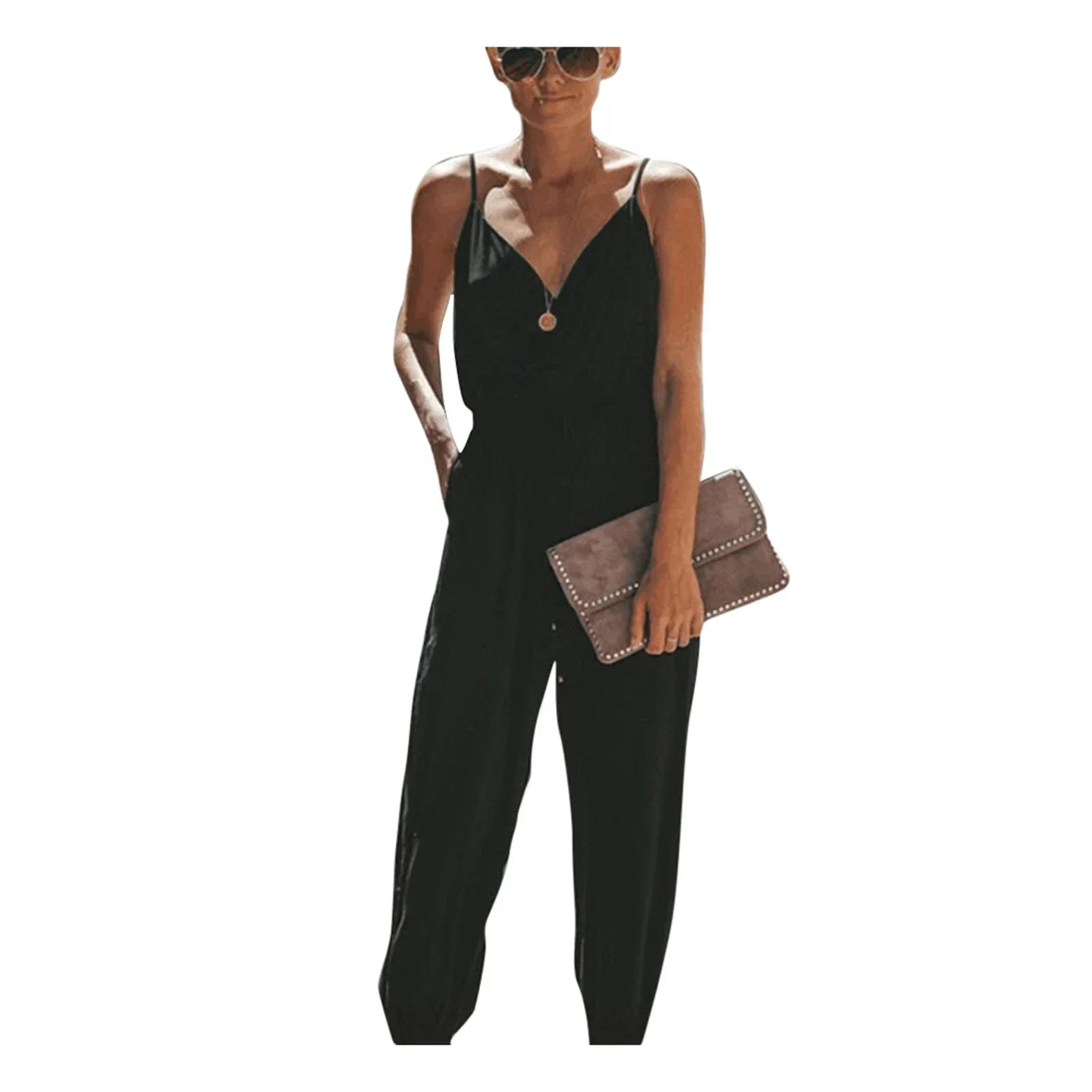 MAYA – Bedruckter Chic Jumpsuit mit Kurzarm und Gürtel