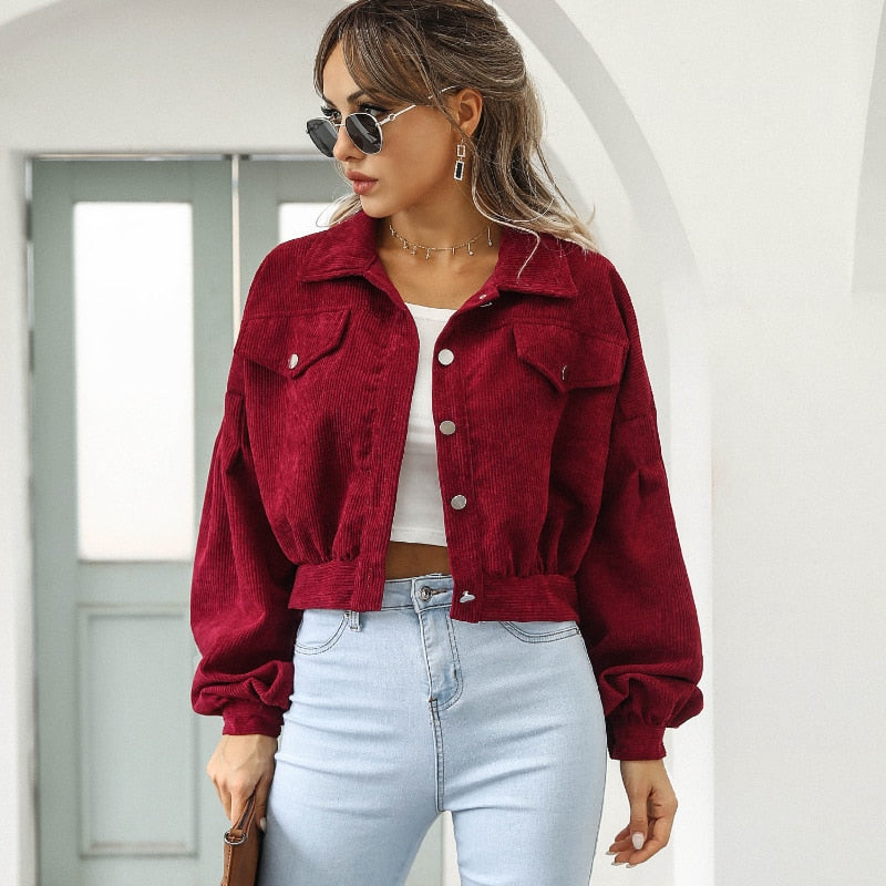Kris - Cord Crop Jacke Herbstmode 2025