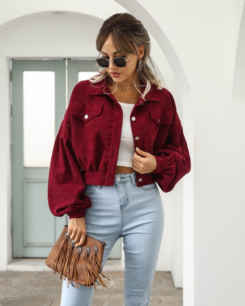 Kris - Cord Crop Jacke Herbstmode 2025