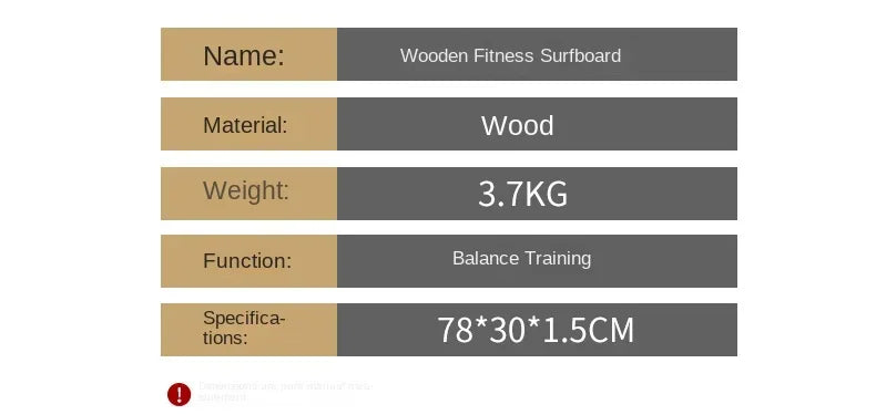 Fischförmiges Balance Board aus Holz für Fitness und Yoga - Kompakt 78 x 30 x 1,5 cm, Ideal für Wackelbrett-Training-3