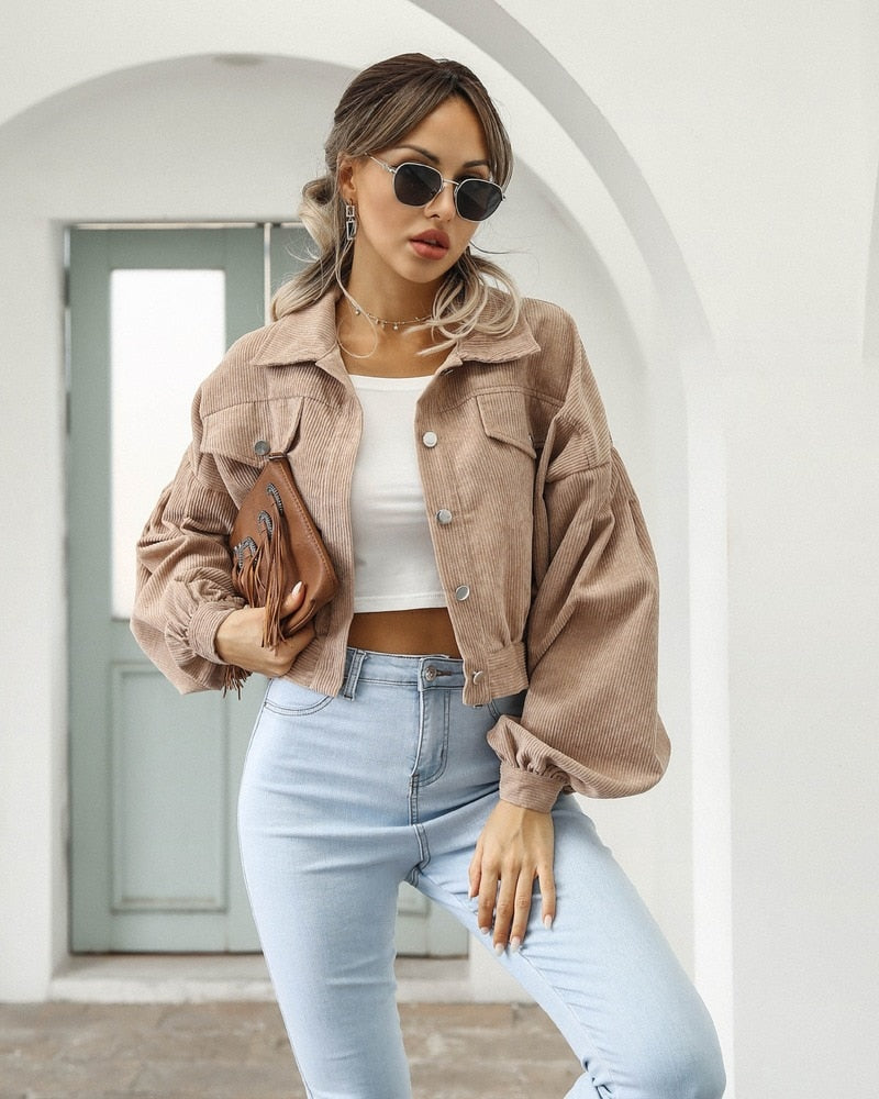 Kris - Cord Crop Jacke Herbstmode 2025