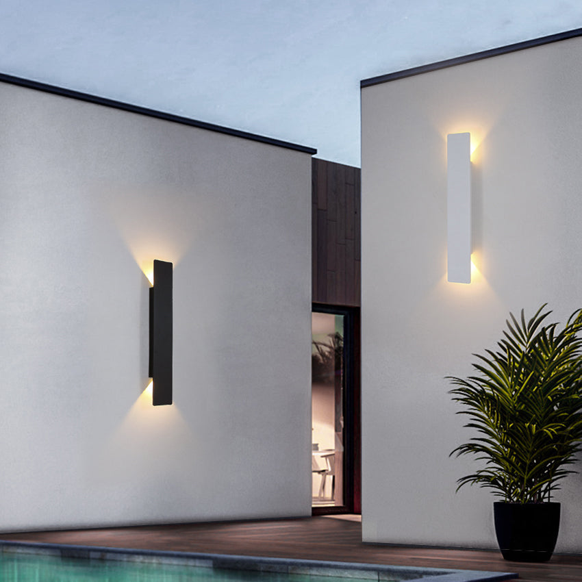 Wasserdichte Außenwandleuchte IP65 aus Aluminium und Glas, Rechteckig, Schwarz - LED Wandleuchte Außen für Stilvolle Außenbereiche-3