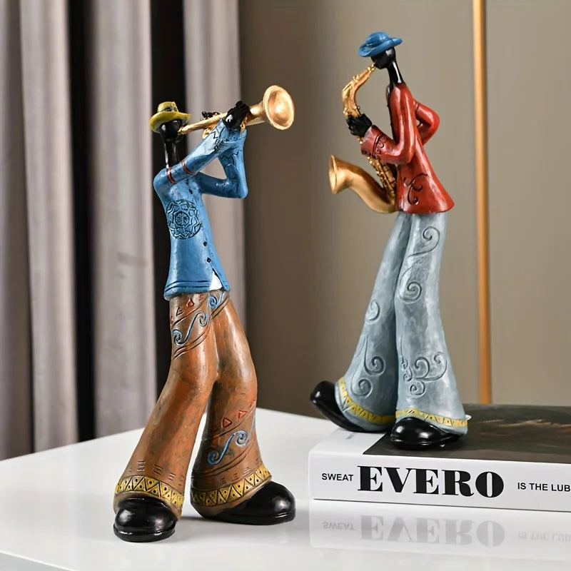 Vintage Jazzband Dekofigur aus Harz - Detailreiche Statue für Musikliebhaber und Sammler-4