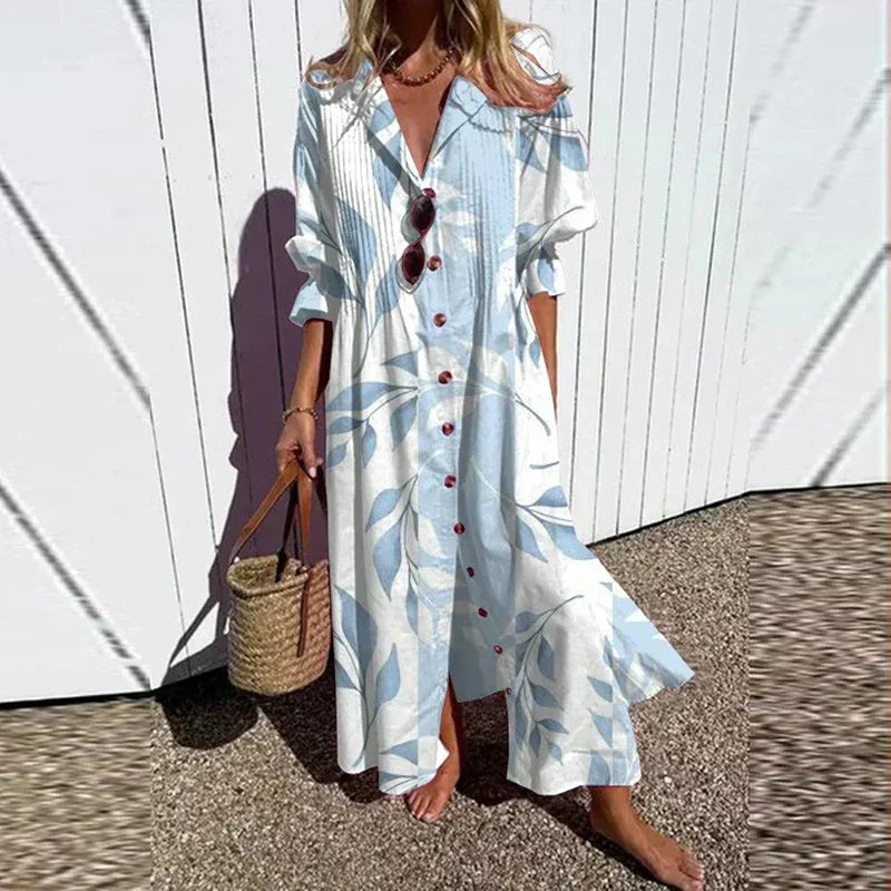 SERENITY – Boho Sommerkleid mit V-Ausschnitt und Ärmeln