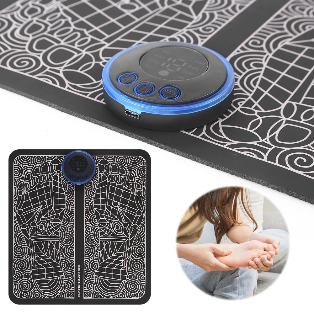 Elektronischer Fußmassager mit 8 Massagemodi und 19 Intensitätsstufen - Effektive Fußmassage für Muskelentspannung und Blutzirkulation-1