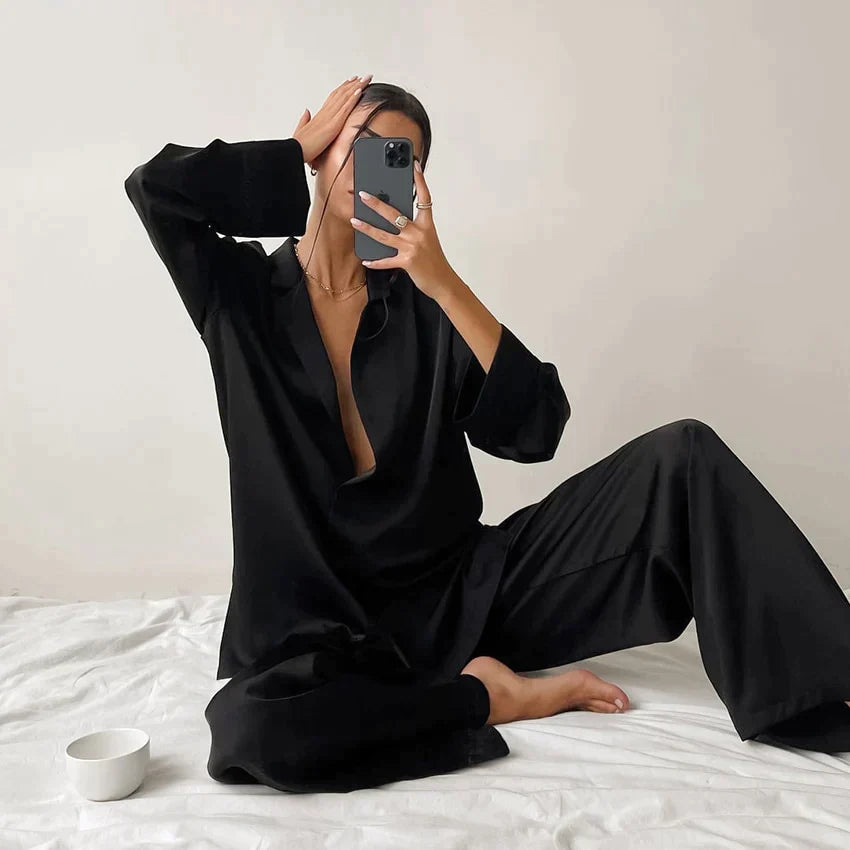 Nachtwäsche-Set aus Satin in Übergröße