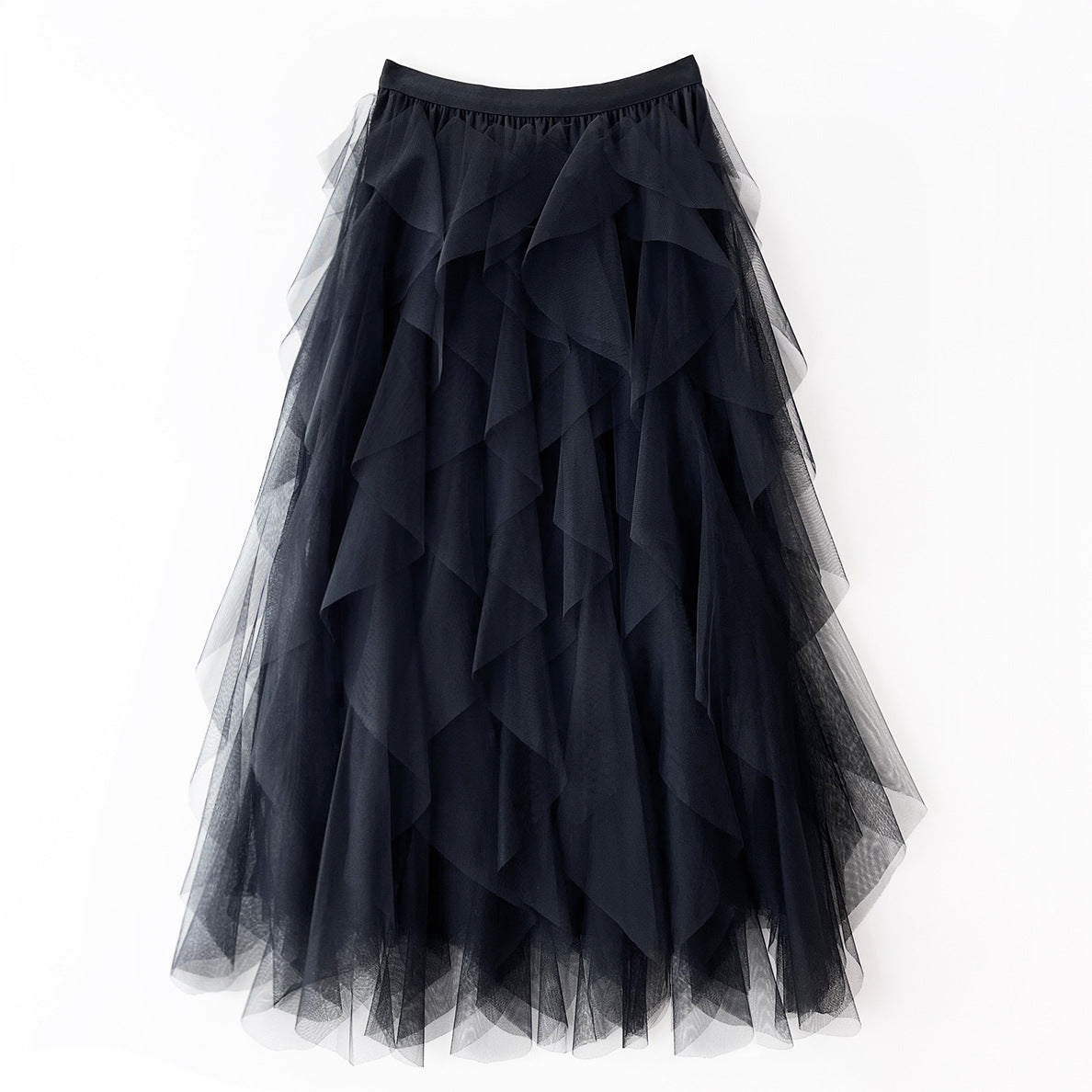 Variant image for Damen Tüllrock Mehrlagig Elastischer Bund Voluminös Schwarz Festlich S M L XL-7