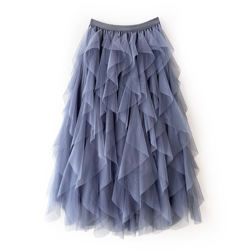 Variant image for Damen Tüllrock Mehrlagig Elastischer Bund Voluminös Schwarz Festlich S M L XL-3
