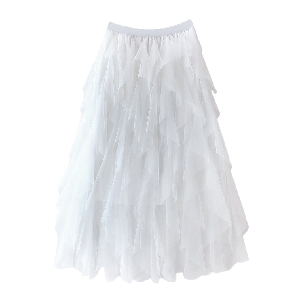 Variant image for Damen Tüllrock Mehrlagig Elastischer Bund Voluminös Schwarz Festlich S M L XL-2