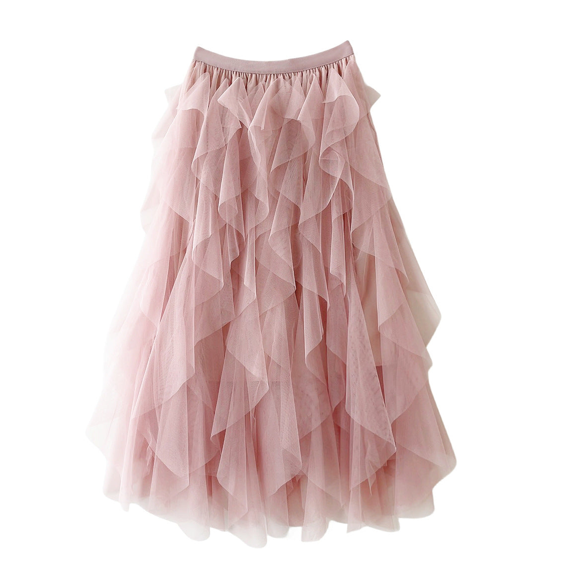 Variant image for Damen Tüllrock Mehrlagig Elastischer Bund Voluminös Schwarz Festlich S M L XL-1