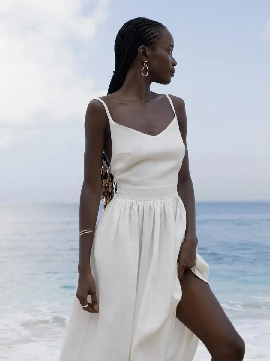 CLARA – Elegantes Luxuriöses Sommerkleid aus Baumwolle