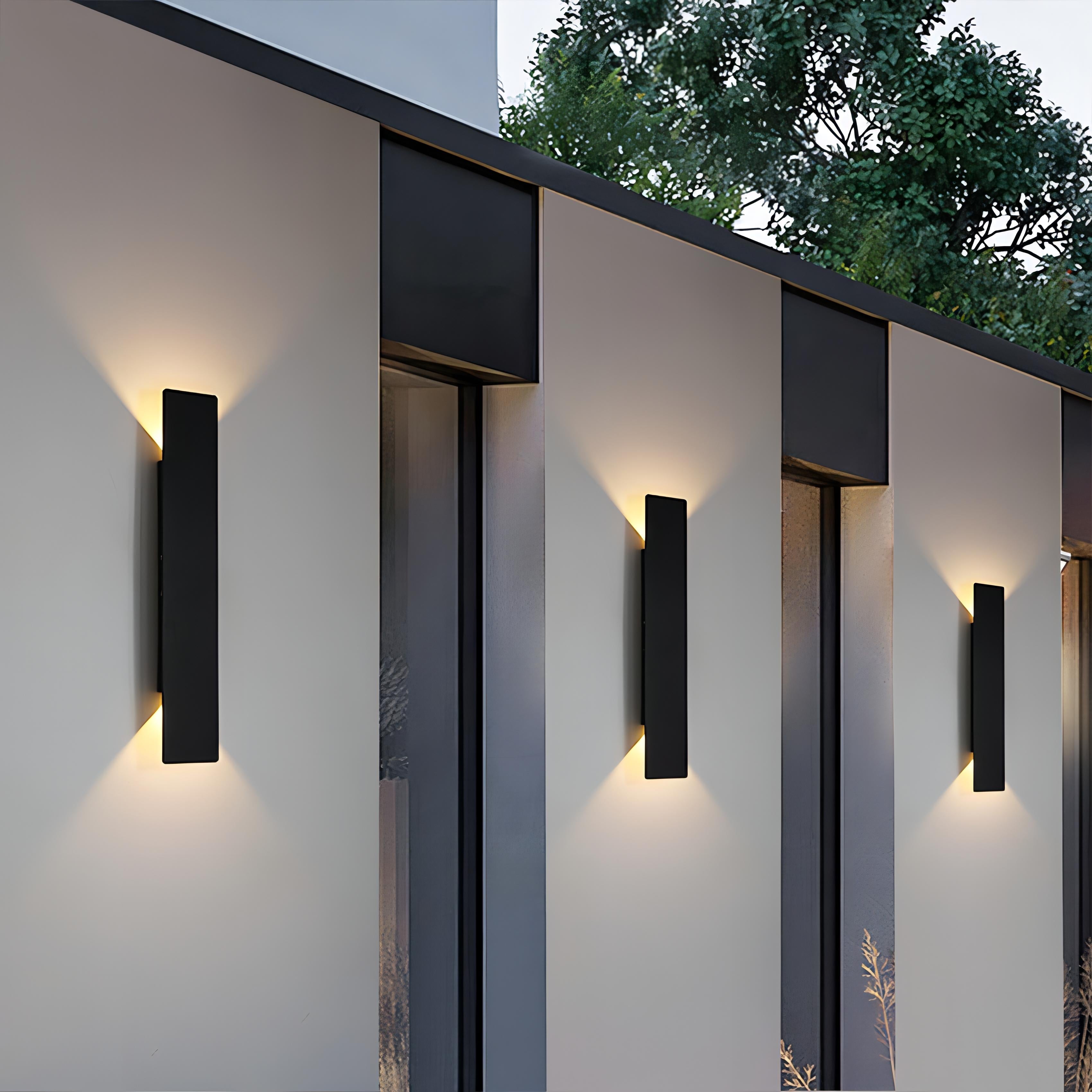 Wasserdichte Außenwandleuchte IP65 aus Aluminium und Glas, Rechteckig, Schwarz - LED Wandleuchte Außen für Stilvolle Außenbereiche-2
