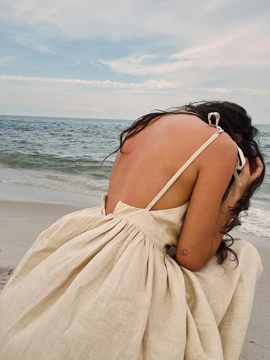 CLARA – Elegantes Luxuriöses Sommerkleid aus Baumwolle