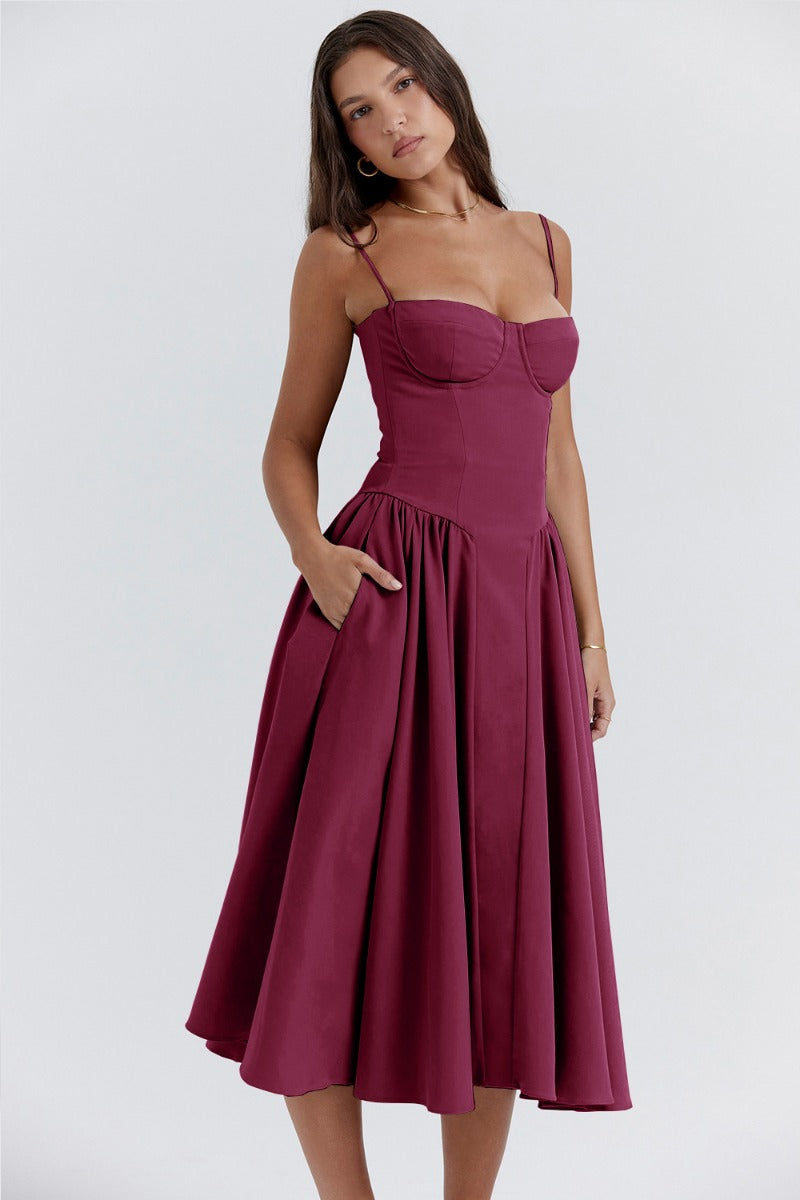 MAYA – Chic Corsagen-Midi-Sommerkleid für besondere Anlässe