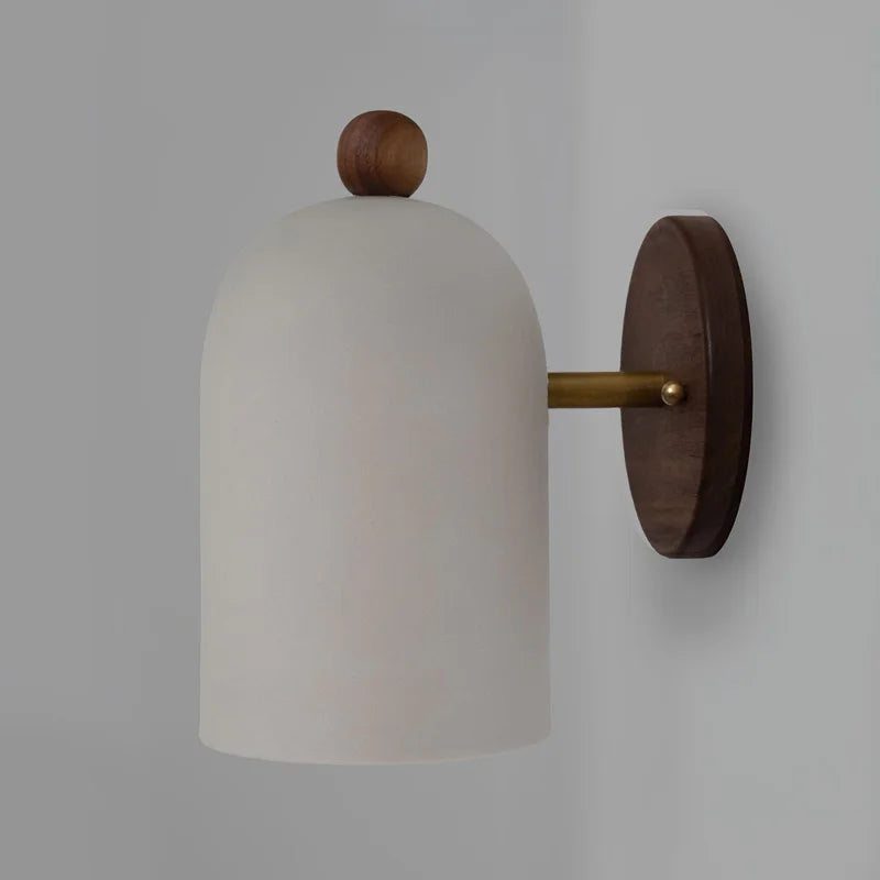 Wabi-Sabi Wandlampe aus Walnussholz - Elegante LED Wandleuchte für Wohnzimmer und Schlafzimmer, Energieeffizient und Modern-5