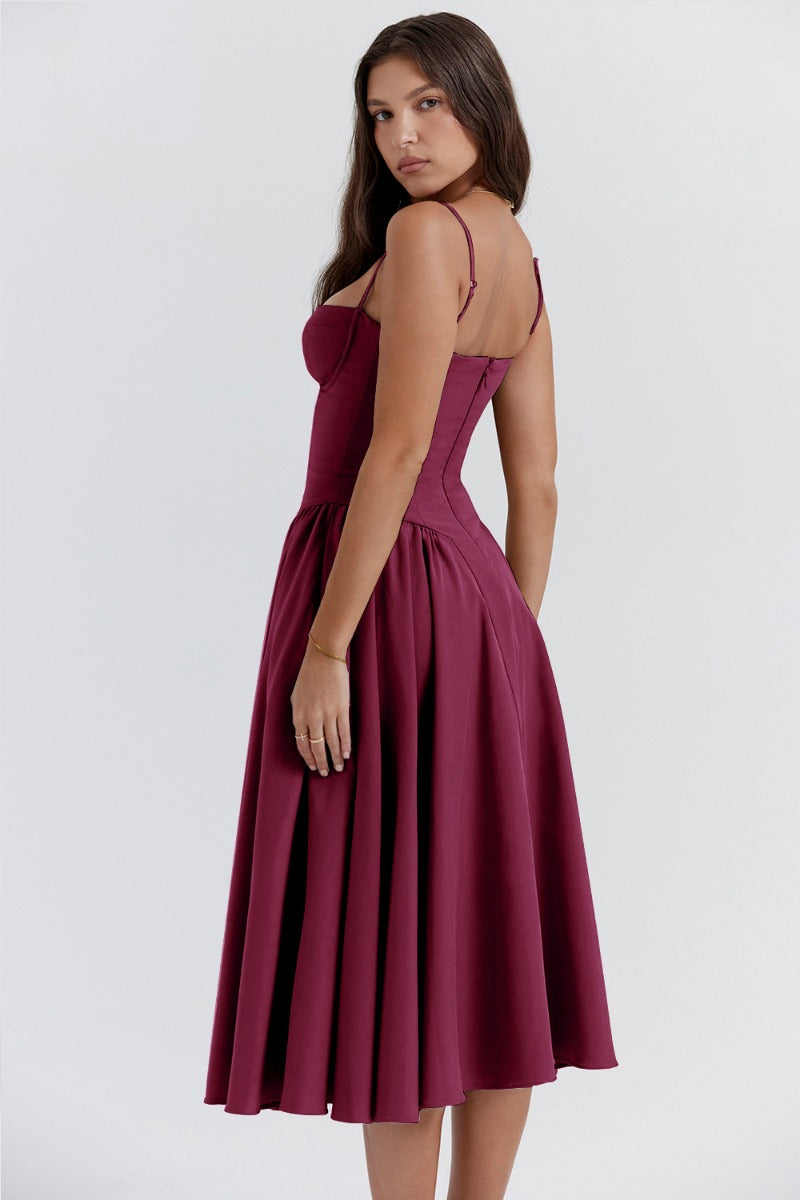MAYA – Chic Corsagen-Midi-Sommerkleid für besondere Anlässe